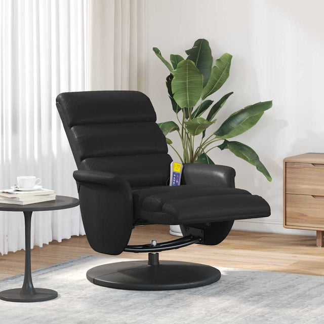 Vidaxl massage recliner stoel zwart 71 x 98 x 106 cm nep leer
