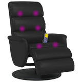 Vidaxl massage recliner stoel zwart 71 x 98 x 106 cm nep leer