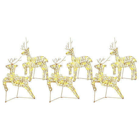 Vidaxl led rendieren met 180 led 6 pcs goud pet