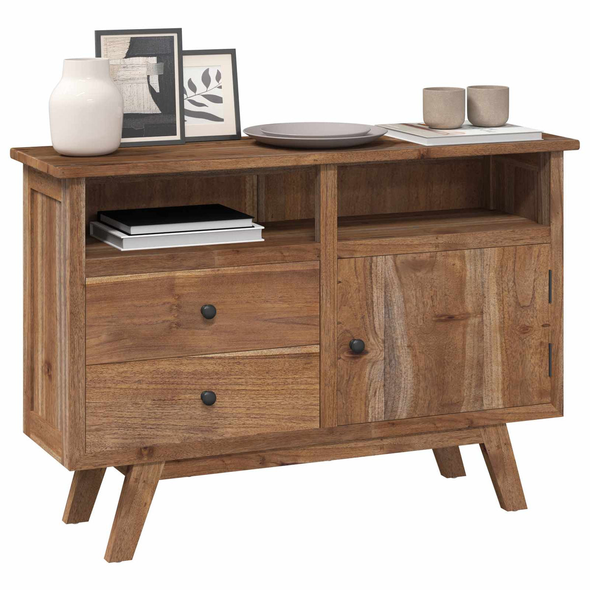 Vidaxl dressoir naturel 100 x 30 x 68 cm massief teakhout