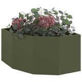 Vidaxl hoek plantbak olijfgroen 60 x 60 x 35 cm staal