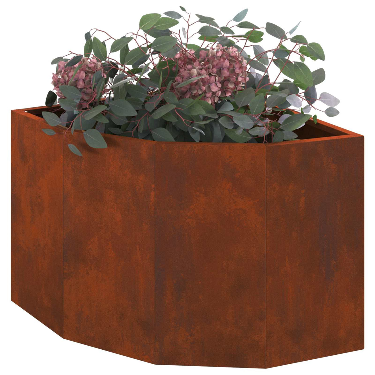 Vidaxl hoek plantbak roestkleurig 45 x 45 x 35 cm weervast staal