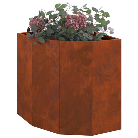 Vidaxl hoek plantbak roestkleurig 45 x 45 x 50 cm weervast staal