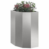 Vidaxl hoek plantbak zilver 30 x 30 x 50 cm roestvrij staal