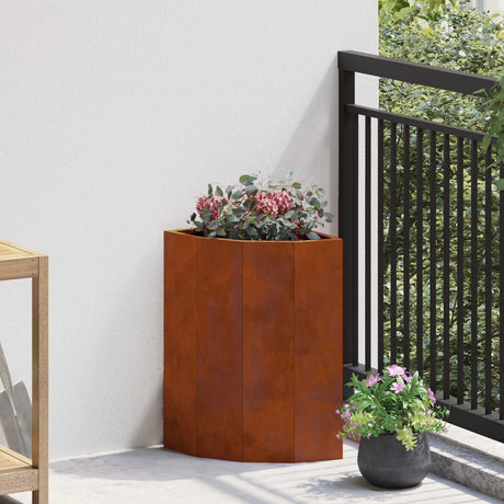 Vidaxl hoek plantbak roestig 30 x 30 x 50 cm cortenstaal