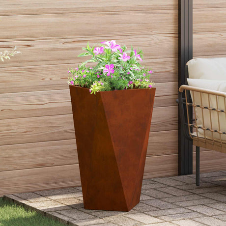 Vidaxl plantenbak roestig 40 x 40 x 75 cm weervast staal