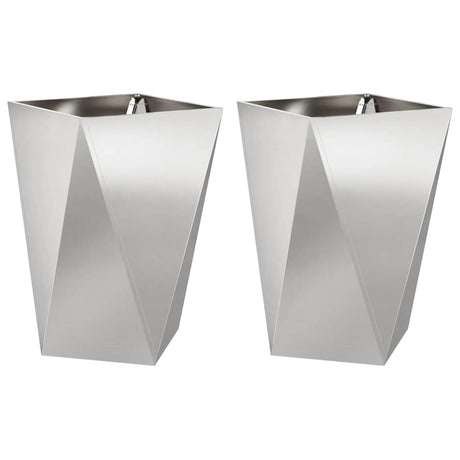 Vidaxl plantenbak 2 pcs zilver 50 x 50 x 75 cm roestvrij staal
