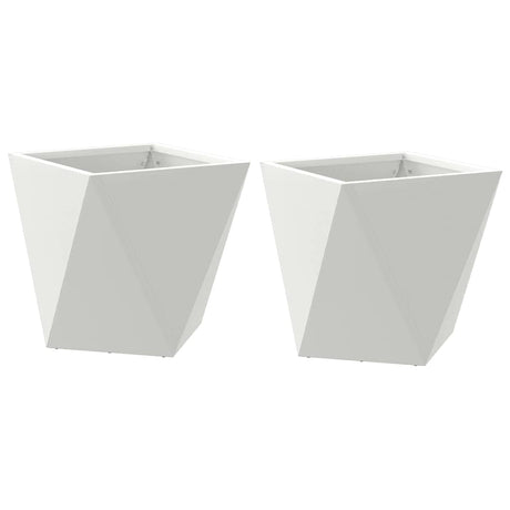 Vidaxl plantenbak 2 pcs wit 30 x 30 x 30 cm staal