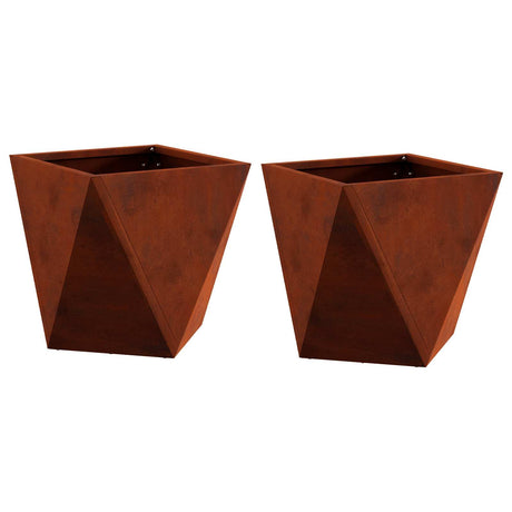 Vidaxl plantenbak 2 pcs roestig 30 x 30 x 30 cm cortenstaal