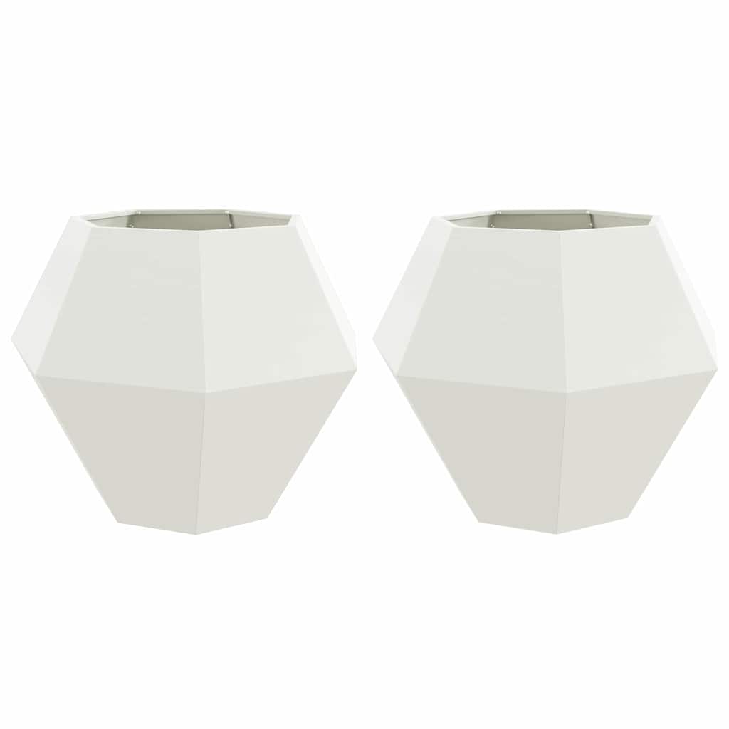 Vidaxl plantenbak 2 pcs wit 100 x 100 x 80 cm staal