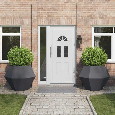 Vidaxl plantenbak 2 st antraciet 100 x 100 x 80 cm staal