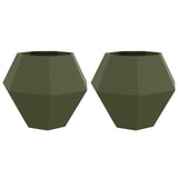 Vidaxl plantenbak 2 pcs olijf groen 100 x 100 x 80 cm staal