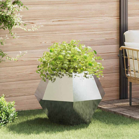 Vidaxl plantenbak zilver 75 x 75 x 60 cm roestvrij staal