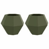Vidaxl plantenbak 2 pcs olijf groen 50 x 50 x 40 cm staal