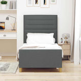 Vidaxl bedframe met hoofdeinde donkergrijs 80 x 200 cm stof