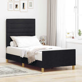 Vidaxl bedframe met hoofdeinde zwart 80 x 200 cm stof