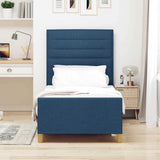 Vidaxl bedframe met hoofdeinde blauw 90 x 190 cm stof