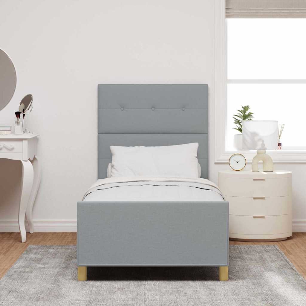 Vidaxl bedframe met hoofdeinde lichtgrijs 80 x 200 cm stof