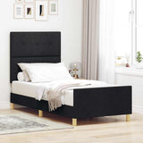 Vidaxl bedframe met hoofdeinde zwart 80 x 200 cm stof