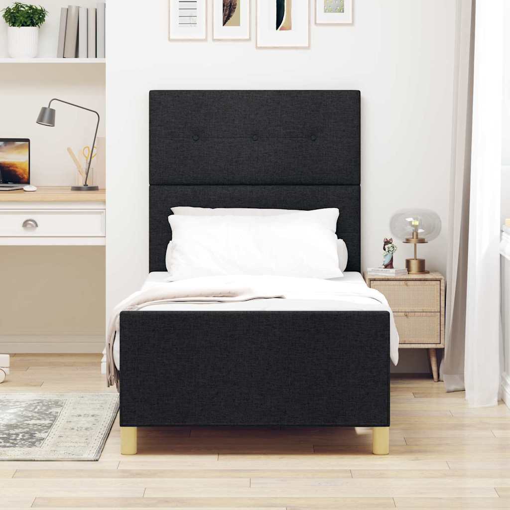 Vidaxl bedframe met hoofdeinde zwart 80 x 200 cm stof
