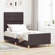 Vidaxl bedframe met hoofdeinde donkerbruin 80 x 200 cm stof