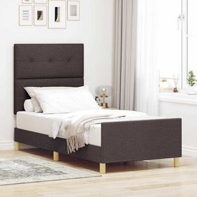 Vidaxl bedframe met hoofdeinde donkerbruin 80 x 200 cm stof