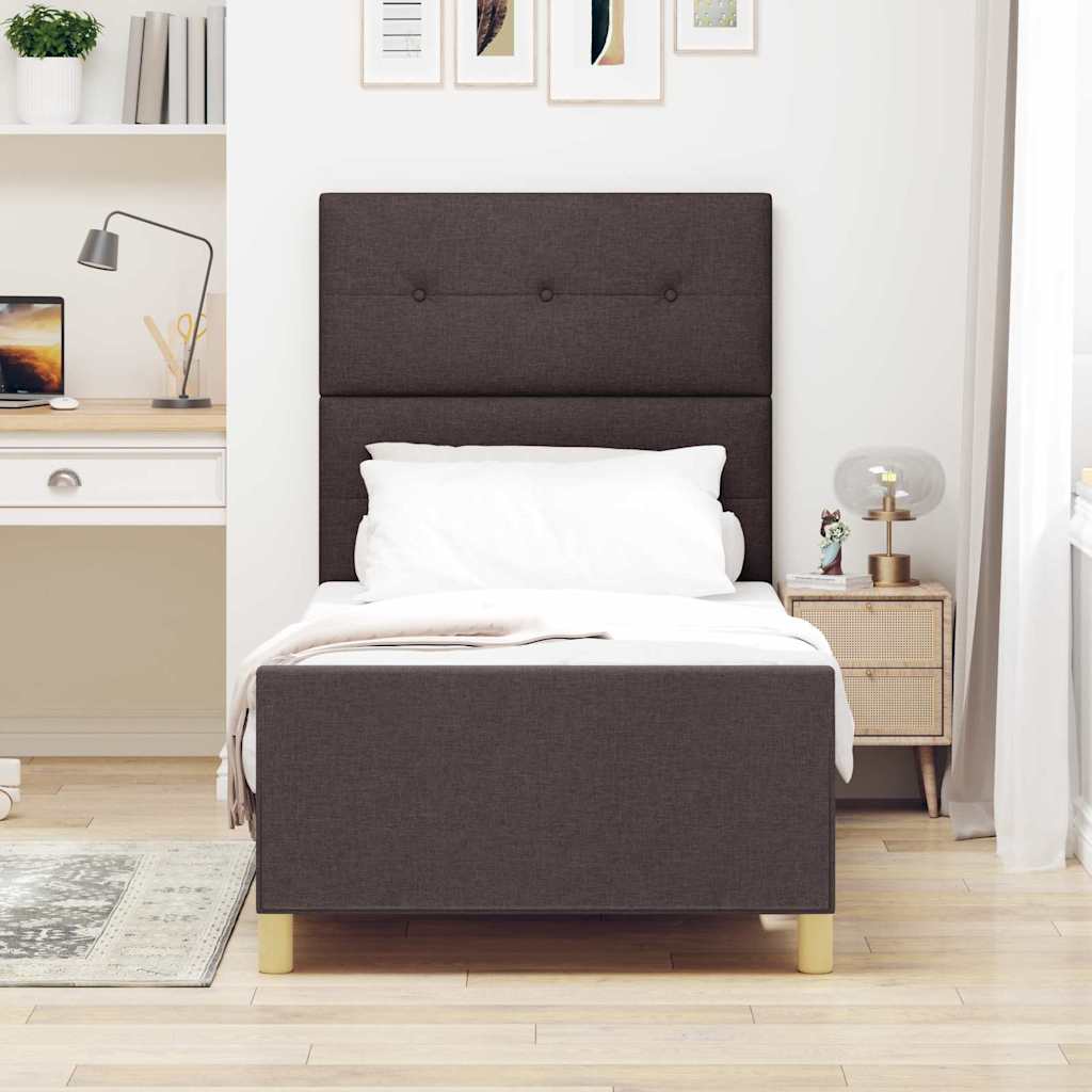 Vidaxl bedframe met hoofdeinde donkerbruin 80 x 200 cm stof