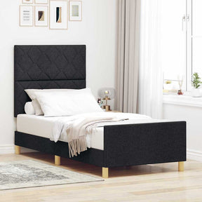 Vidaxl bedframe met hoofdeinde zwart 90 x 190 cm stof