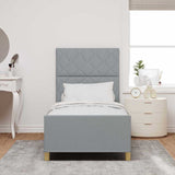 Vidaxl bedframe met hoofdeinde lichtgrijs 90 x 200 cm stof