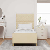 Vidaxl bedframe met hoofdeinde crème 90 x 200 cm stof