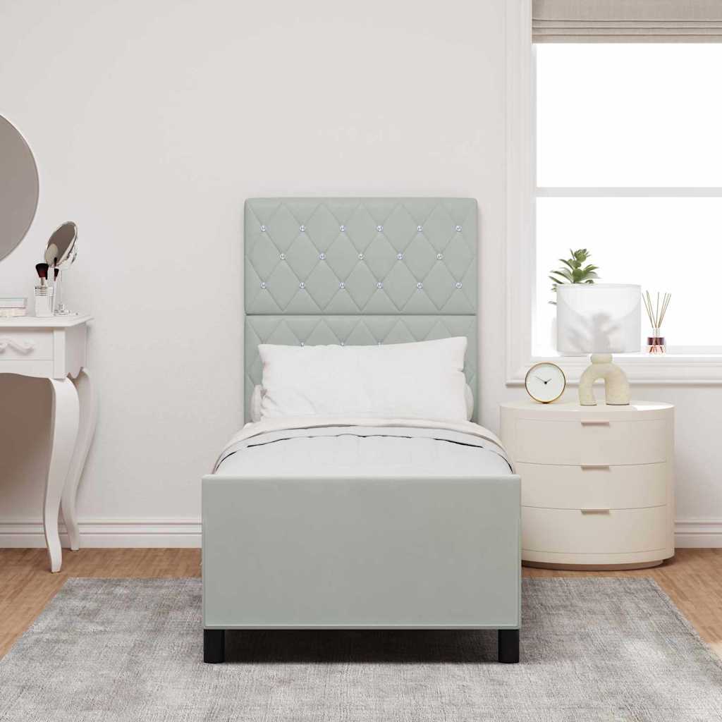 Vidaxl boxspringbed met hoofdeinde lichtgrijs 80 x 200 cm fluweel