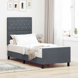 Vidaxl boxspringbed met hoofdeinde donkergrijs 80 x 200 cm fluweel