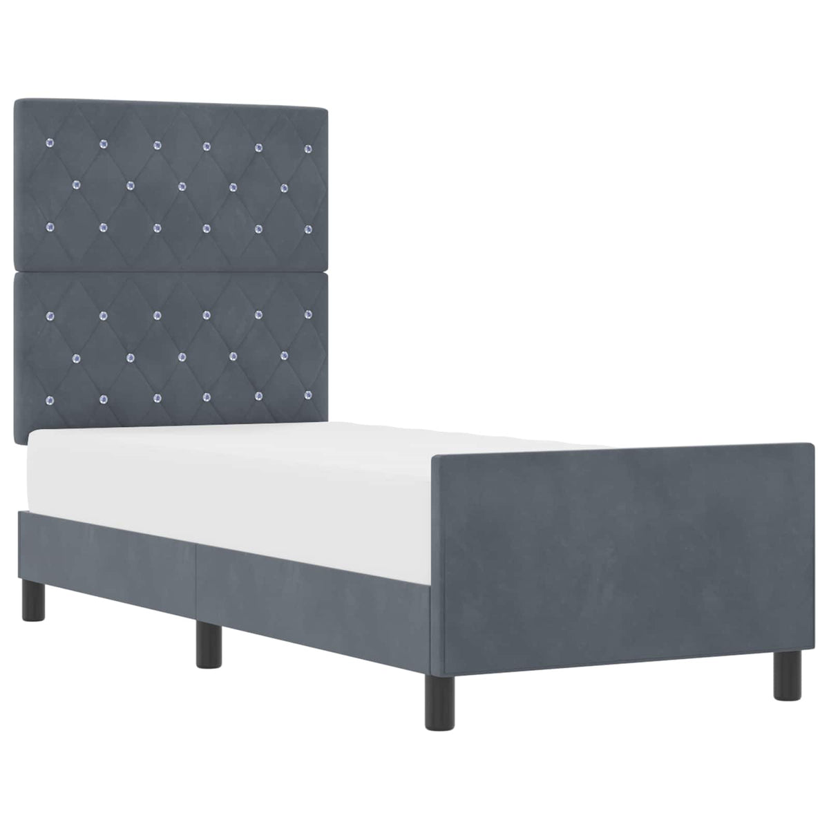 Vidaxl boxspringbed met hoofdeinde donkergrijs 80 x 200 cm fluweel