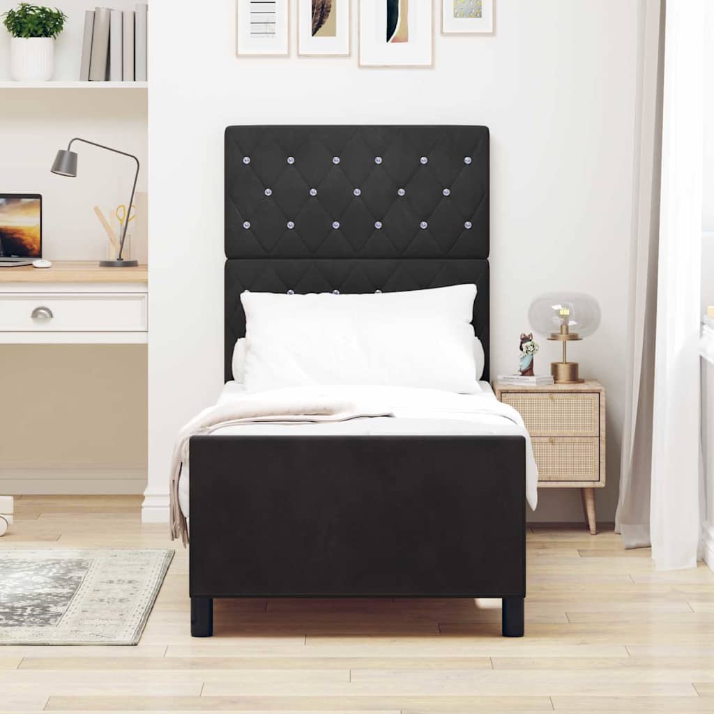 Vidaxl boxspringbed met hoofdeinde zwart 80 x 200 cm fluweel