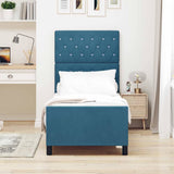 Vidaxl boxspringbed met hoofdeinde donkerblauw 80 x 200 cm fluweel