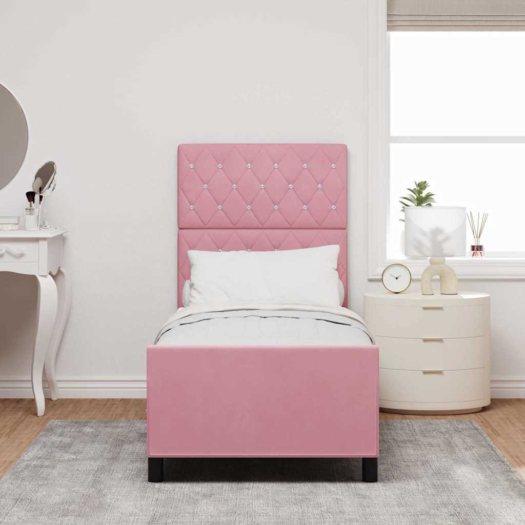 Vidaxl boxspringbed met hoofdeinde roze 80 x 200 cm fluweel