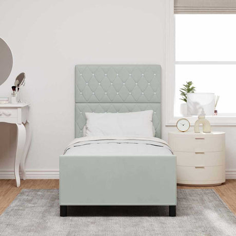Vidaxl boxspringbed met hoofdeinde lichtgrijs 90 x 200 cm fluweel