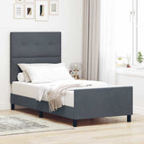 Vidaxl boxspringbed met hoofdeinde donkergrijs 80 x 200 cm fluweel