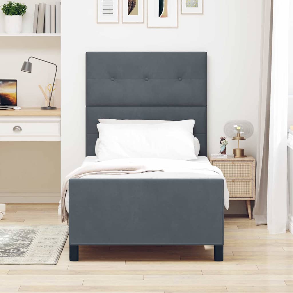 Vidaxl boxspringbed met hoofdeinde donkergrijs 80 x 200 cm fluweel