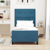 Vidaxl boxspringbed met hoofdeinde donkerblauw 80 x 200 cm fluweel