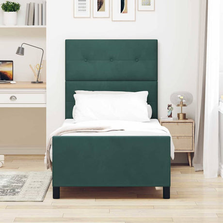 Vidaxl boxspringbed met hoofdeinde donkergroen 100 x 200 cm fluweel
