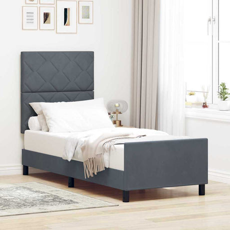 Vidaxl boxspringbed met hoofdeinde donkergrijs 80 x 200 cm fluweel