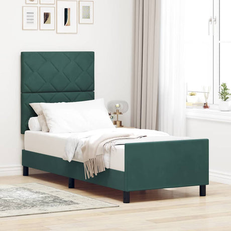 Vidaxl boxspringbed met hoofdeinde donkergroen 80 x 200 cm fluweel