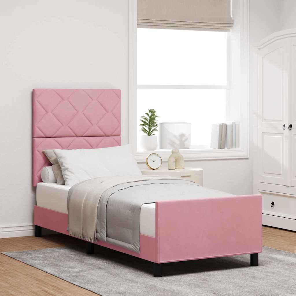 Vidaxl boxspringbed met hoofdeinde roze 80 x 200 cm fluweel