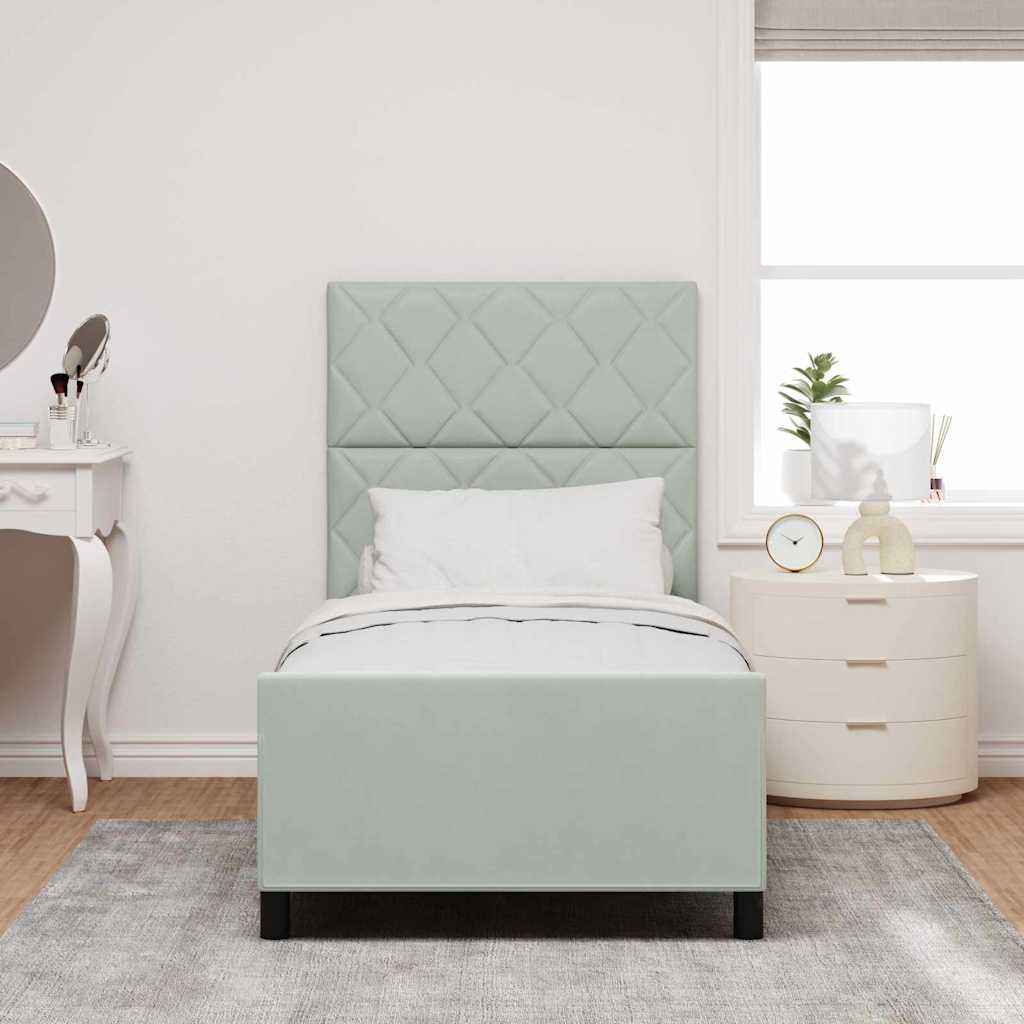 Vidaxl boxspringbed met hoofdeinde lichtgrijs 90 x 200 cm fluweel
