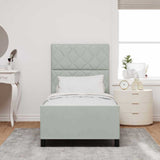 Vidaxl boxspringbed met hoofdeinde lichtgrijs 90 x 200 cm fluweel