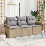 Vidaxl tuin sofa set 3 st beige poly riet