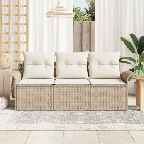 Vidaxl tuin sofa set 3 st beige poly riet