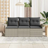Vidaxl tuin sofa set 3 st lichtgrijs poly riet