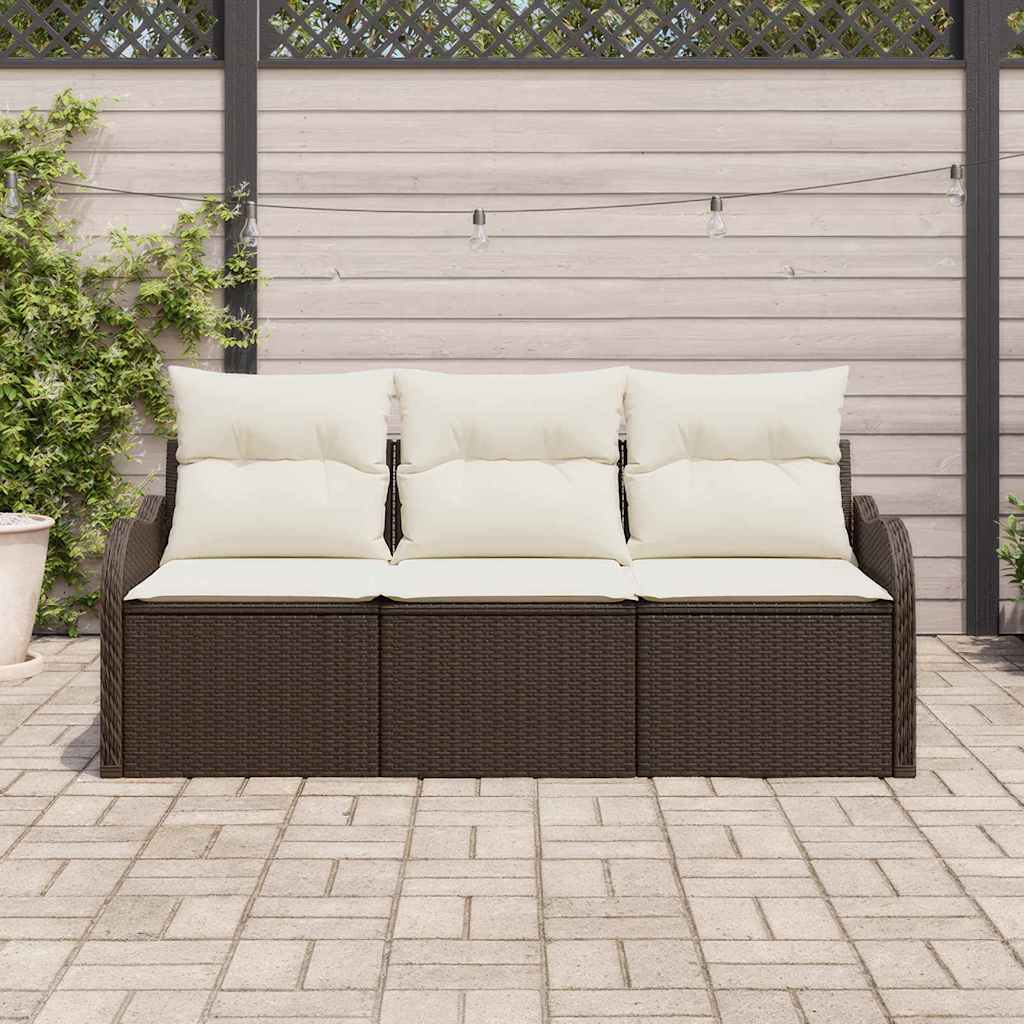 Vidaxl tuin sofa set 3 st bruin poly riet